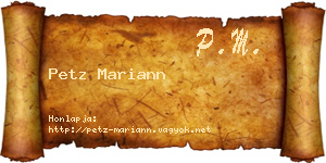 Petz Mariann névjegykártya