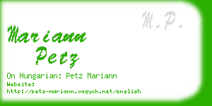 mariann petz business card